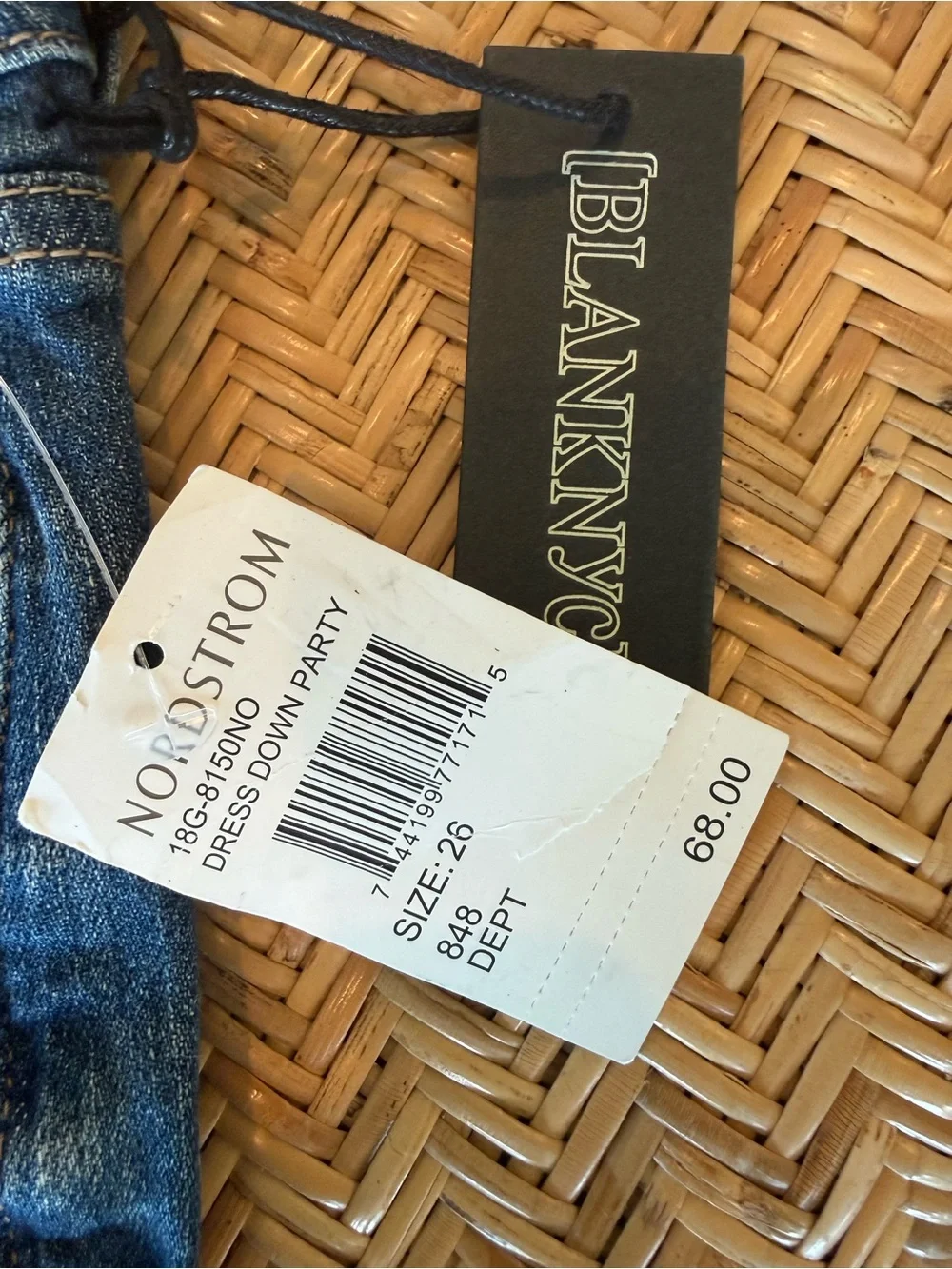 Blank NYC Distressed Dark Blue Denim Jean Shorts